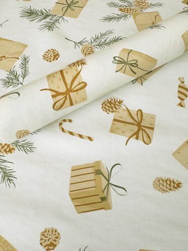 PVC Tischdecke Geschenke Creme grün Wachstuch Weihnachten Eckig Länge & Breite wählbar abwaschbar Versand GEROLLT, Größe:130 x 240 cm PVC Tischdecke Geschenke Creme grün Wachstuch Weihnachten Eckig Länge & Breite wählbar abwaschbar Versand GEROLLT, Größe:130 x 240 cm von Mambo Design