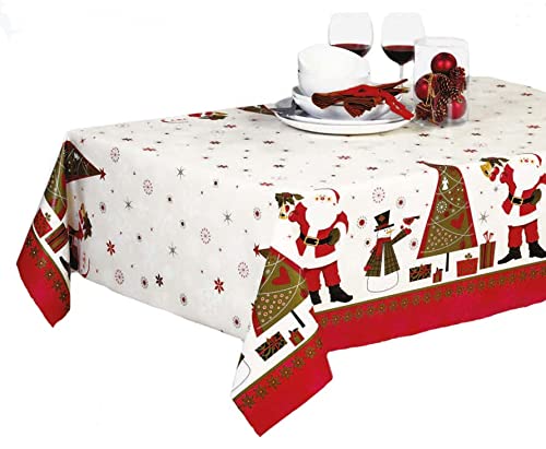 Mambo Design Wachstuch Tischdecke Nikolaus Weihnachten PVC Meterware Eckig Breite 140cm & Länge wählbar abwaschbar Xmas, Größe:140 x 90 cm von Mambo Design