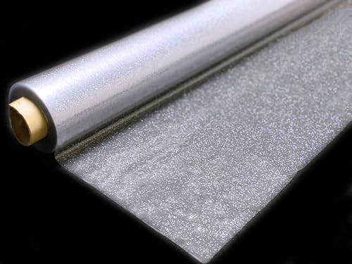 PVC Klarsichtfolie Glitter Silber bunt Weihnachten • Breite & Länge wählbar • Transparente Tischdecke, Größe:140 x 180 cm von Mambo Design