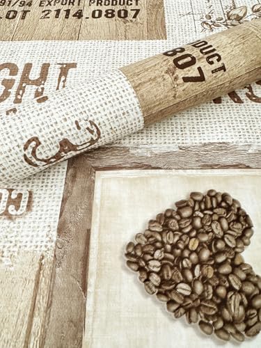 Mambo Design PVC Tischdecke Arabica beige braun Wachstuch · Breite & Länge wählbar · abwaschbare Tischdecke · Brazil Kaffee Coffee, Größe:110 x 170 cm von Mambo Design