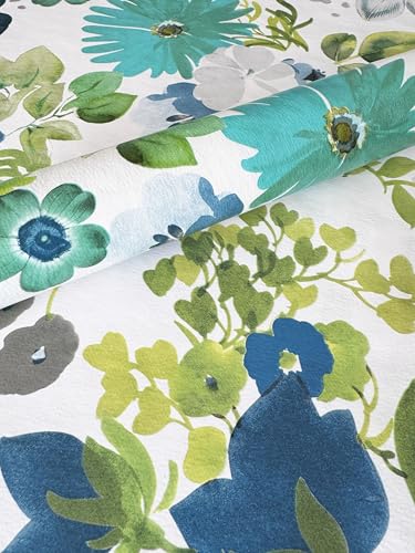 PVC Tischdecke Bella Wachstuch Eckig Breite & Länge wählbar abwaschbare Tischdecke Blumen blau türkis Petrol, Größe:140 x 380 cm PVC Tischdecke Bella Wachstuch Eckig Breite & Länge wählbar abwaschbare Tischdecke Blumen blau türkis Petrol, Größe:140 x 380 cm von Mambo Design