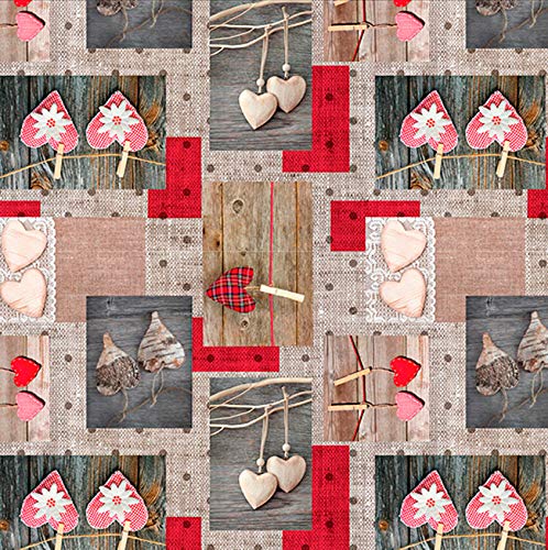PVC Tischdecke Herz Edelweiß rot beige Wachstuch • Breite & Länge wählbar • abwaschbare Tischdecke Holz, Größe:130 x 220 cm PVC Tischdecke Herz Edelweiß rot beige Wachstuch • Breite & Länge wählbar • abwaschbare Tischdecke Holz, Größe:130 x 220 cm von Mambo-Design