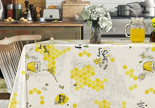 PVC Tischdecke Honey Biene Honig gelb Meterware Wachstuch Eckig Breite & Länge wählbar abwaschbar, Größe:120 x 300 cm von Mambo Design