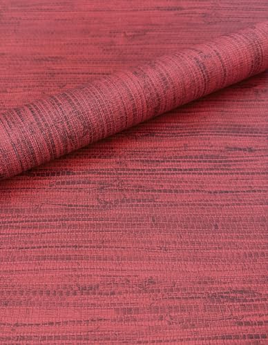 PVC Tischdecke Leinen ROT SCHWARZ Wachstuch Eckig Breite & Länge wählbar abwaschbar Leinenoptik, Größe:140 x 100 cm von Mambo Design