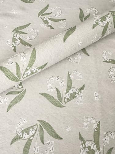 PVC Tischdecke MAIGLÖCKCHEN beige grün weiß NEU Länge & Breite wählbar abwaschbar Wachstuch Frühling, Größe:130 x 180 cm von Mambo Design