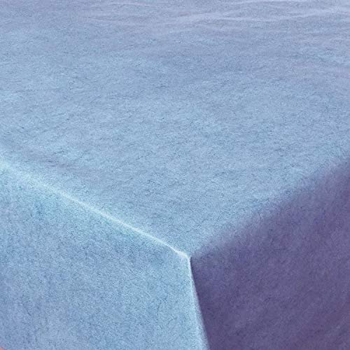 PVC Tischdecke Marble Blau Wachstuch Uni marmoriert · Breite & Länge wählbar · abwaschbare Tischdecke, Größe:140 x 100 cm von Mambo-Design