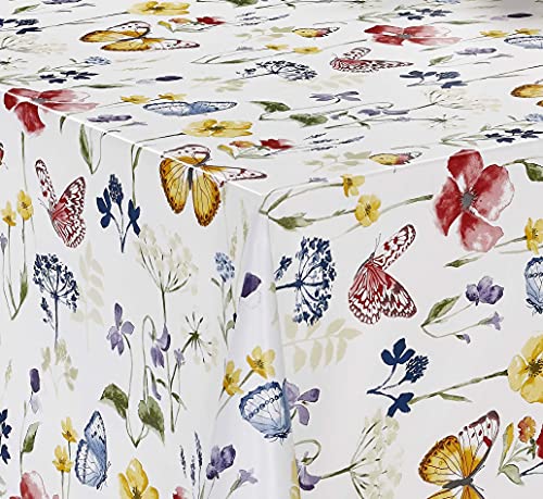 PVC Tischdecke Spring 2 Schmetterling Wachstuch • Breite & Länge wählbar • abwaschbare Tischdecke, Größe:140 x 340 cm von Mambo-Design