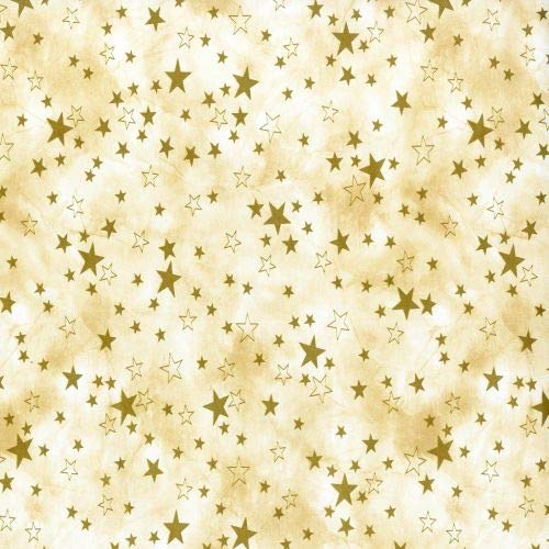 PVC Tischdecke Stelline beige Wachstuch Weihnachten • Eckig • Länge & Breite wählbar • abwaschbare Tischdecke, Größe:140 x 240 cm von Mambo-Design