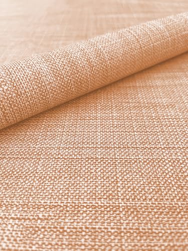 Mambo Design PVC Tischdecke Wachstuchtischdecke Leinen geprägt Terra orange - Leinenoptik - Breite x Länge wählbar - abwaschbar Wachstuch, Größe:140 x 200 cm von Mambo Design