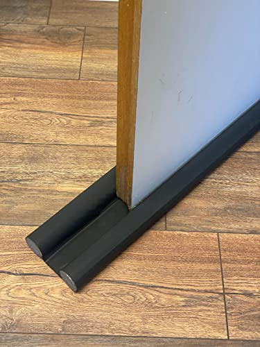 Zugluftstopper 100% PU Länge 96 cm zuschneidbar Windstopper Türdichtung, Farbe:Schwarz von Mambo-Design