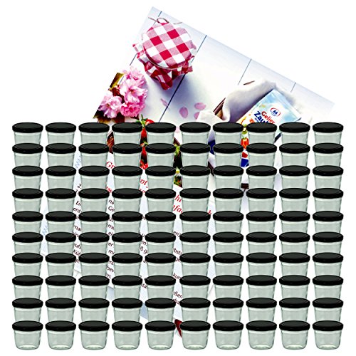 MamboCat 100er Set Sturzglas 230 ml Marmeladenglas Einmachglas Einweckglas To 82 schwarzer Deckel incl. Diamant-Zucker Gelierzauber Rezeptheft MamboCat 100er Set Sturzglas 230 ml Marmeladenglas Einmachglas Einweckglas To 82 schwarzer Deckel incl. Diamant-Zucker Gelierzauber Rezeptheft von MamboCat