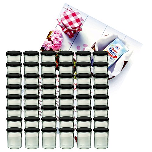 MamboCat 48er Set Sturzglas 350 ml Marmeladenglas Einmachglas Einweckglas to 82 schwarzer Deckel incl. Diamant-Zucker Gelierzauber Rezeptheft MamboCat 48er Set Sturzglas 350 ml Marmeladenglas Einmachglas Einweckglas to 82 schwarzer Deckel incl. Diamant-Zucker Gelierzauber Rezeptheft von MamboCat