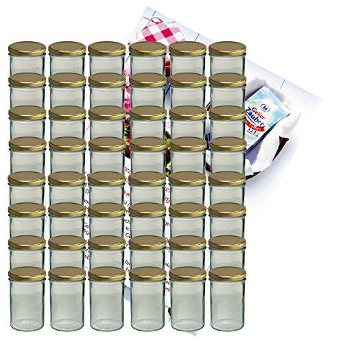 MamboCat 48er Set Sturzglas 435 ml Marmeladenglas Einmachglas Einweckglas to 82 Goldener Deckel incl. Diamant-Zucker Gelierzauber Rezeptheft MamboCat 48er Set Sturzglas 435 ml Marmeladenglas Einmachglas Einweckglas to 82 Goldener Deckel incl. Diamant-Zucker Gelierzauber Rezeptheft von MamboCat