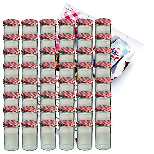 MamboCat 48er Set Sturzglas 435 ml Marmeladenglas Einmachglas Einweckglas to 82 rot Karierter Deckel incl. Diamant-Zucker Gelierzauber Rezeptheft MamboCat 48er Set Sturzglas 435 ml Marmeladenglas Einmachglas Einweckglas to 82 rot Karierter Deckel incl. Diamant-Zucker Gelierzauber Rezeptheft von MamboCat