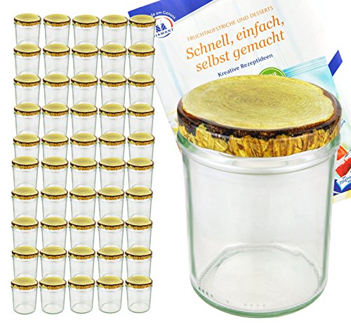 50er Set Sturzglas, 435 ml mit to 82, Deckel mit Holz-Dekor, Einmachglas, Einweckglas inkl. Diamant-Zucker Gelierzauber Rezeptheft 50er Set Sturzglas, 435 ml mit to 82, Deckel mit Holz-Dekor, Einmachglas, Einweckglas inkl. Diamant-Zucker Gelierzauber Rezeptheft von MamboCat