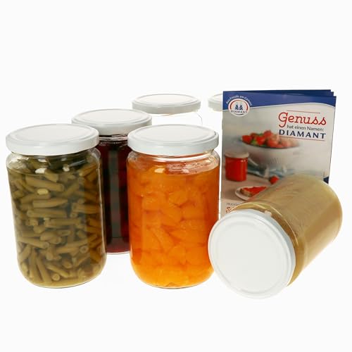 6er Set Einmachglas 720 ml I Deckel in Weiß I Twist-Off to 82 I Rund- / Einkochgläser I Vorratsglas I + GRATIS Rezeptheft I Glasbehälter zur Aufbewahrung 6er Set Einmachglas 720 ml I Deckel in Weiß I Twist-Off to 82 I Rund- / Einkochgläser I Vorratsglas I + GRATIS Rezeptheft I Glasbehälter zur Aufbewahrung von MamboCat