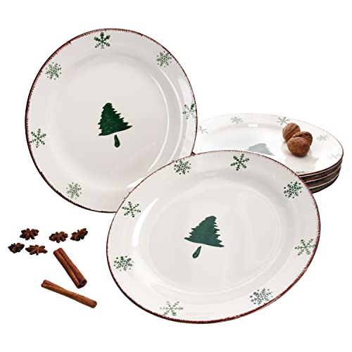 MamboCat 6er Speiseteller-Set Schneeflocken & Tannenbaum I Weihnachten I für 6 Personen I Braten, Stollen I Christmas I X-Mas I Festtagsessen I Essteller flach I Porzellan MamboCat 6er Speiseteller-Set Schneeflocken & Tannenbaum I Weihnachten I für 6 Personen I Braten, Stollen I Christmas I X-Mas I Festtagsessen I Essteller flach I Porzellan von MamboCat