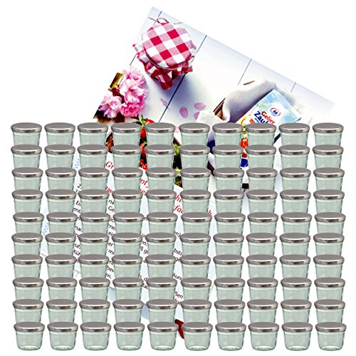 MamboCat 100er Set Sturzglas 230 ml Marmeladenglas Einmachglas Einweckglas to 82 silberner Deckel incl. Diamant-Zucker Gelierzauber Rezeptheft MamboCat 100er Set Sturzglas 230 ml Marmeladenglas Einmachglas Einweckglas to 82 silberner Deckel incl. Diamant-Zucker Gelierzauber Rezeptheft von MamboCat