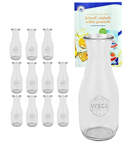 MamboCat 12er Set Weck Gläser 1062ml 1 Liter Saftflasche inkl. Gelierzauber Rezeptheft I Original Weck Glasflasche I Einweckflaschen für Säfte Saucen Öle UVM I Weck Flaschen ohne Deckel MamboCat 12er Set Weck Gläser 1062ml 1 Liter Saftflasche inkl. Gelierzauber Rezeptheft I Original Weck Glasflasche I Einweckflaschen für Säfte Saucen Öle UVM I Weck Flaschen ohne Deckel von MamboCat