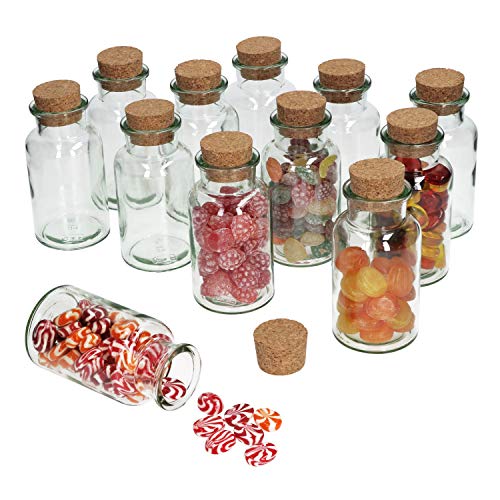 MamboCat Gläserset Bonbonglas Rundglas im 12er Set 300ml I runde Vorratsgläser mit rundem Flaschenhals und Korkverschluss I Aufbewahrungsgläser-Set für Bonbons Gewürze Kräuter Tee von MamboCat