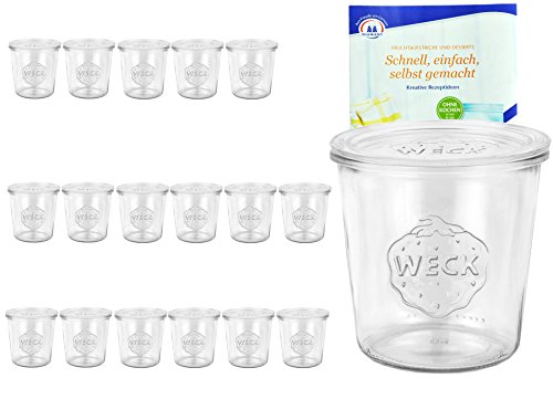 MamboCat 18er Set Weck Gläser 580ml 1/2 Liter Sturzgläser mit 18 Glasdeckeln inkl. Gelierzauber Rezeptheft von Diamantzucker I Original Weck Sturzglas I Einweckgläser mit Deckel für Kuchen Gelees MamboCat 18er Set Weck Gläser 580ml 1/2 Liter Sturzgläser mit 18 Glasdeckeln inkl. Gelierzauber Rezeptheft von Diamantzucker I Original Weck Sturzglas I Einweckgläser mit Deckel für Kuchen Gelees von MamboCat