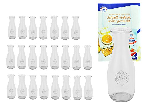 MamboCat 24er Set Weck Gläser 1062ml 1 Liter Saftflasche mit 24 Glasdeckeln inkl. Gelierzauber Rezeptheft I Original Weck Glasflasche I Einweckflaschen mit Deckel für Säfte Saucen Öle UVM MamboCat 24er Set Weck Gläser 1062ml 1 Liter Saftflasche mit 24 Glasdeckeln inkl. Gelierzauber Rezeptheft I Original Weck Glasflasche I Einweckflaschen mit Deckel für Säfte Saucen Öle UVM von MamboCat