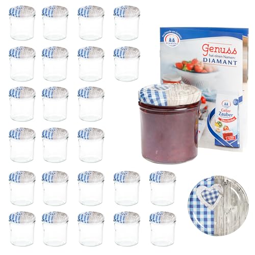 MamboCat 25er 350 ml Sturzglas-Set | Einmachgläser + Twist-Off-Deckel Holz-Herz blaukariert + GRATIS Rezeptheft | einkochen & konservieren | Vorratsgläser | backofengeeignet MamboCat 25er 350 ml Sturzglas-Set | Einmachgläser + Twist-Off-Deckel Holz-Herz blaukariert + GRATIS Rezeptheft | einkochen & konservieren | Vorratsgläser | backofengeeignet von MamboCat