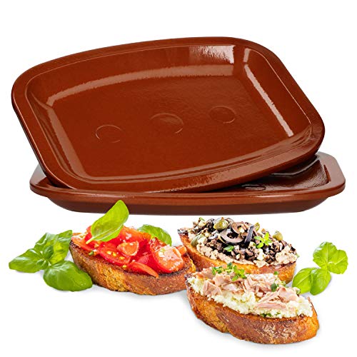 MamboCat Servierplatte Tonware I 2er Set I 2,5 x 26 x 20 cm I Mediterran I Glasiert I Unikat Handarbeit I Antike/Vintage I Mittelalter I Wikinger MamboCat Servierplatte Tonware I 2er Set I 2,5 x 26 x 20 cm I Mediterran I Glasiert I Unikat Handarbeit I Antike/Vintage I Mittelalter I Wikinger von MamboCat