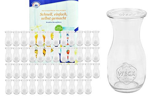 MamboCat 48er Set Weckgläser Saftflaschen mit Deckel 290 ml I Original Weck Glasflasche I Einweckflaschen mit Deckel für Säfte Saucen Öle UVM I inkl. Diamant-Zucker Gelierzauber Rezeptheft MamboCat 48er Set Weckgläser Saftflaschen mit Deckel 290 ml I Original Weck Glasflasche I Einweckflaschen mit Deckel für Säfte Saucen Öle UVM I inkl. Diamant-Zucker Gelierzauber Rezeptheft von MamboCat