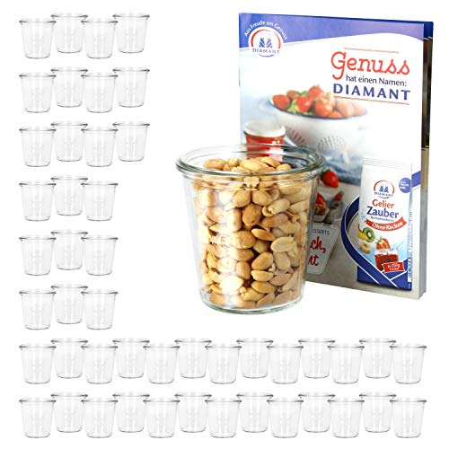 MamboCat 48er Set Weckgläser Sturzglas 290 ml I Original Weck Sturzgläser Dessertglas I Einweckgläser für Kuchen Gelees UVM I Einmachglas ohne Deckel inkl. Diamant-Zucker Gelierzauber Rezeptheft MamboCat 48er Set Weckgläser Sturzglas 290 ml I Original Weck Sturzgläser Dessertglas I Einweckgläser für Kuchen Gelees UVM I Einmachglas ohne Deckel inkl. Diamant-Zucker Gelierzauber Rezeptheft von MamboCat