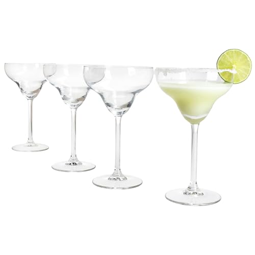 MamboCat 4er Set Margarita Gläser I 150ml, Höhe 18cm I für 4 Personen I klares breites Cocktailglas für Frozen Drinks, Daiquiri & Co. I transparente Gläser für Zuhause, Partys & Co von MamboCat