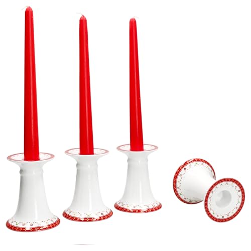 MamboCat 4er Set Weihnachtstraum Kerzenhalter I Höhe 10,7cm I runde Porzellan-Kerzenhalter für Stabkerzen mit Weihnachtsdekor I für Weihnachten, Advent & Co MamboCat 4er Set Weihnachtstraum Kerzenhalter I Höhe 10,7cm I runde Porzellan-Kerzenhalter für Stabkerzen mit Weihnachtsdekor I für Weihnachten, Advent & Co von MamboCat