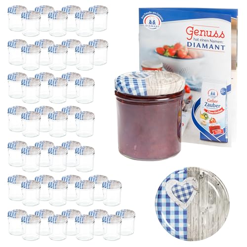 MamboCat 50er 350 ml Sturzglas-Set | Einmachgläser + Twist-Off-Deckel Holz-Herz blaukariert + GRATIS Rezeptheft | einkochen & konservieren | Vorratsgläser | backofengeeignet MamboCat 50er 350 ml Sturzglas-Set | Einmachgläser + Twist-Off-Deckel Holz-Herz blaukariert + GRATIS Rezeptheft | einkochen & konservieren | Vorratsgläser | backofengeeignet von MamboCat