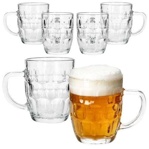 MamboCat 6er Set Dublin Bierkrug I 400ml, Höhe 12cm I für 6 Personen I Bierhumpen aus Glas mit Relief & Henkel I transparente Biergläser 0,4L I Bierseidel für Partys, Geburtstage & Co MamboCat 6er Set Dublin Bierkrug I 400ml, Höhe 12cm I für 6 Personen I Bierhumpen aus Glas mit Relief & Henkel I transparente Biergläser 0,4L I Bierseidel für Partys, Geburtstage & Co von MamboCat