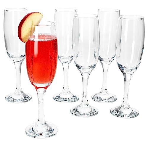 MamboCat 6er Set Imperial Sektgläser 180 ml I 6 Personen I Gläserset, Sektflöte mit Stiel I transparentes Prosecco-Glas I Ideal für Schaumwein, Champagner, Perlwein & Co I spülmaschinengeeignet von MamboCat