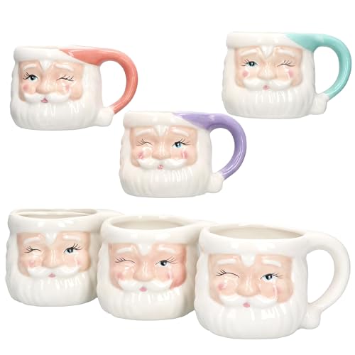MamboCat 6er Set Kaffeebecher Nikolaus I 280 ml I 3x Weiß & je 1x Rosa, Mint & Lila I Pastell-Glühweinbecher mit Gesicht I 3D-Look I Steingut-Becher für Weihnachten & Co MamboCat 6er Set Kaffeebecher Nikolaus I 280 ml I 3x Weiß & je 1x Rosa, Mint & Lila I Pastell-Glühweinbecher mit Gesicht I 3D-Look I Steingut-Becher für Weihnachten & Co von MamboCat