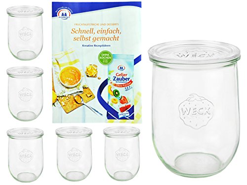 MamboCat 6er Set Weckgläser 1062 ml Tulpenform mit Deckel I Original Weck Tulpenglas Dessertglas I Einweckgläser mit Deckel für Obst Gemüse UVM I inkl. Diamant-Zucker Gelierzauber Rezeptheft MamboCat 6er Set Weckgläser 1062 ml Tulpenform mit Deckel I Original Weck Tulpenglas Dessertglas I Einweckgläser mit Deckel für Obst Gemüse UVM I inkl. Diamant-Zucker Gelierzauber Rezeptheft von MamboCat