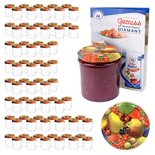 MamboCat 75er 350 ml Sturzglas-Set | Einmachgläser + Twist-Off-Deckel Obst gelbe Birne + GRATIS Rezeptheft | einkochen & konservieren | backofengeeignet von MamboCat