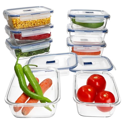 MamboCat 8x Pure Box Active Vorratsdosen I Glasdosen mit Kunststoffdeckel mit Ventil I 4x 820ml & 4x 1220ml I auslaufsicher, luftdicht, BPA-frei I Brotbox, Aufschnittbehälter, Lunchbox von MamboCat