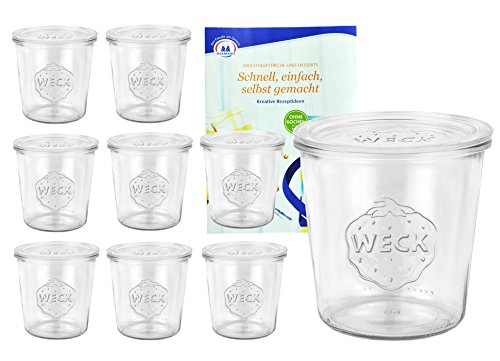 MamboCat 9er Set Weck Gläser 580ml 1/2 Liter Sturzgläser mit 9 Glasdeckeln mit Gelierzauber Rezeptheft von Diamantzucker I Original Weck Sturzglas I Einweckgläser mit Deckel für Kuchen Gelees UVM MamboCat 9er Set Weck Gläser 580ml 1/2 Liter Sturzgläser mit 9 Glasdeckeln mit Gelierzauber Rezeptheft von Diamantzucker I Original Weck Sturzglas I Einweckgläser mit Deckel für Kuchen Gelees UVM von MamboCat