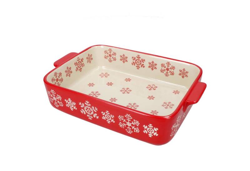 MamboCat Auflaufform Auflaufform Schneeflocke 1,13L rot-creme Weihnachten Backform Bräter, Steingut MamboCat Auflaufform Auflaufform Schneeflocke 1,13L rot-creme Weihnachten Backform Bräter, Steingut von MamboCat