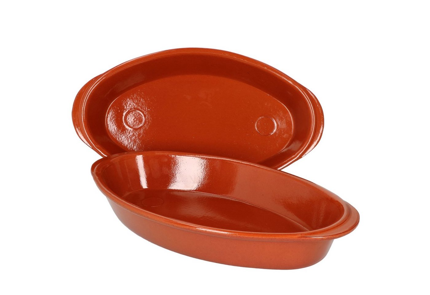 MamboCat Auflaufform 2er Set Ovale Auflaufform Boris Ton 32x18cm Größe M Mittelalter, Steingut von MamboCat