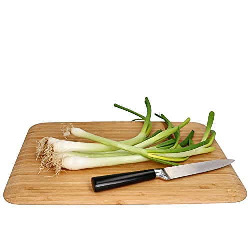 MamboCat Bambus-Brett Batiha I Schneidebrett mit abgeflachten Kanten I Frühstücksbrettchen in moderner Holz-Optik I Küchenbrett zum Schneiden Anrichten Servieren & als Unterlage von MamboCat
