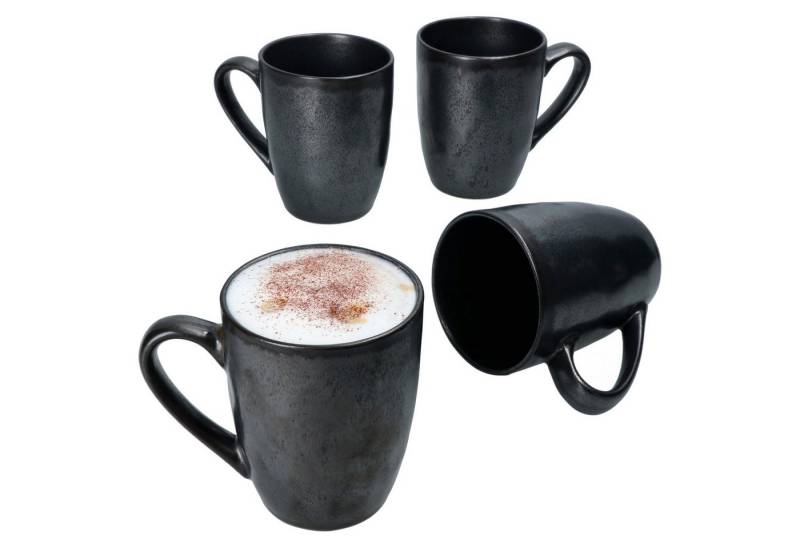 MamboCat Becher 4er Set Manhattan Kaffeebecher schwarz - 24322619, Steingut von MamboCat