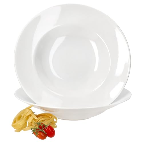 MamboCat Bianco 2er Set Pasta Teller Ø 30 cm 600ml I weißer Porzellan-Pastateller I XL Teller für Pasta, Salat, Antipasti & Suppen I Nudel Teller MamboCat Bianco 2er Set Pasta Teller Ø 30 cm 600ml I weißer Porzellan-Pastateller I XL Teller für Pasta, Salat, Antipasti & Suppen I Nudel Teller von MamboCat