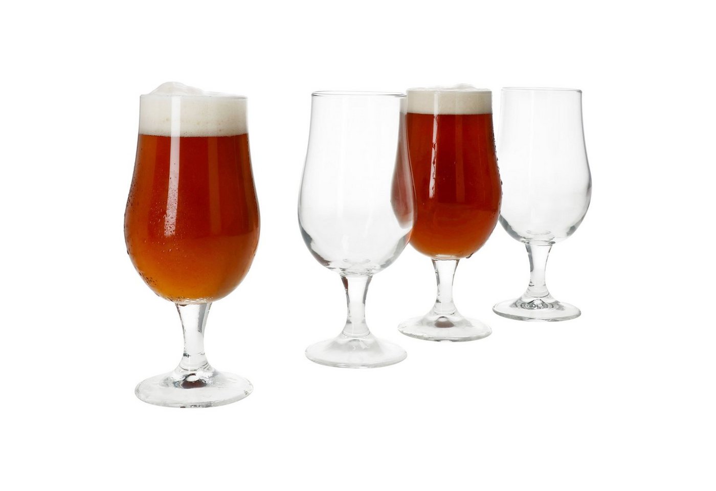 MamboCat Bierglas 4x Artisan Pilsglas 350ml Biergläser klar 0,35L aus Glas Biertulpe, Glas von MamboCat