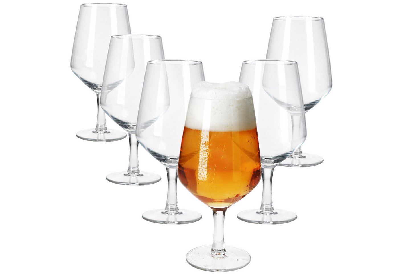 MamboCat Bierglas 6x Carré Bierglas 450ml Biergläser klar 0,35L Glas Bier-Kelch, Glas von MamboCat