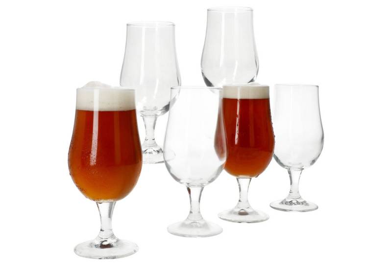 MamboCat Bierglas 6x Hook Pilsglas 350ml mit Fuß Biergläser klar 0,35L aus Glas, Glas von MamboCat
