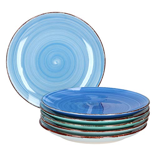 MamboCat Blue 6x Kuchen-Teller blau I robustes blaues Steingut-Geschirr für 6 Personen I 6er Dessert-Teller-Set - mit modernem Strudel-Dekor in tollen Blautönen I blaue Teller klein 6 Stück MamboCat Blue 6x Kuchen-Teller blau I robustes blaues Steingut-Geschirr für 6 Personen I 6er Dessert-Teller-Set - mit modernem Strudel-Dekor in tollen Blautönen I blaue Teller klein 6 Stück von MamboCat