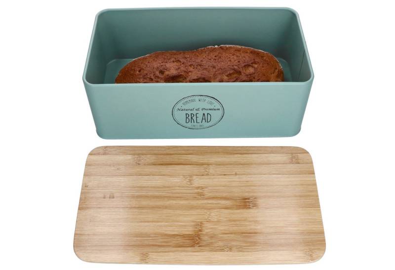 MamboCat Brotkasten Brotbox Fresh 33,2x18,5x15,4cm Metall-Brotkasten mint Vorratsdose, Metall MamboCat Brotkasten Brotbox Fresh 33,2x18,5x15,4cm Metall-Brotkasten mint Vorratsdose, Metall von MamboCat